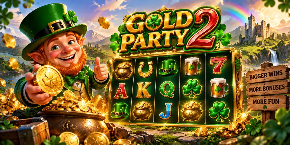 Gold Party 2 con duende, carretes y símbolos del slot